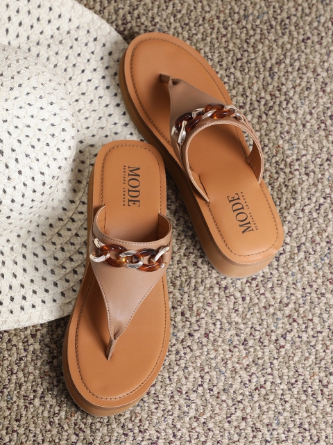 

Mode by Red Tape Women Tan Brown Embellished Flatform Heels