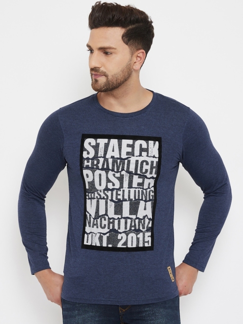 

HALTON HILLS Men Navy Blue & White Printed Round Neck T-shirt