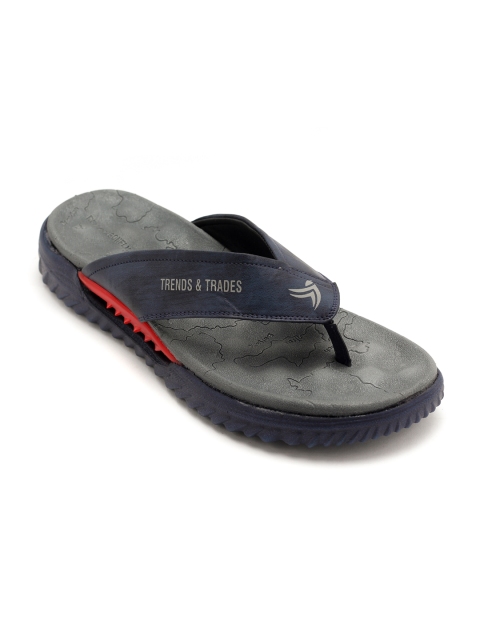 

TRENDS & TRADES Men Navy Blue Printed Thong Flip-Flops