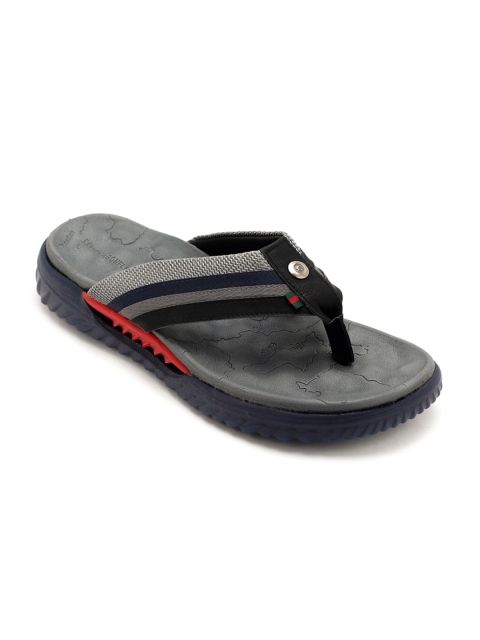 

TRENDS & TRADES Men Black Self Design Thong Flip-Flops