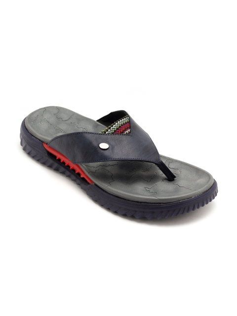 

TRENDS & TRADES Men Blue & Grey Colourblocked Thong Flip-Flops