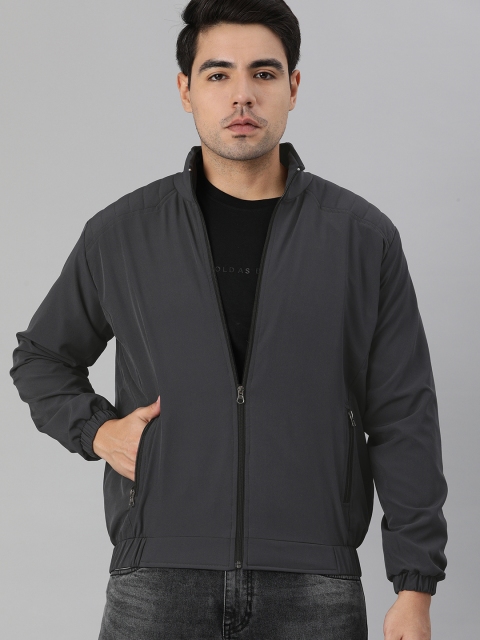 

VOXATI Men Grey Windcheater Puffer Jacket