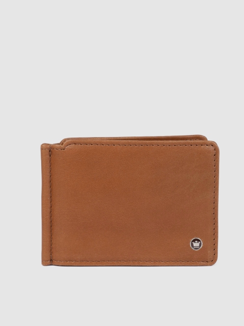 

Louis Philippe Men Tan Brown Solid Leather Card Holder