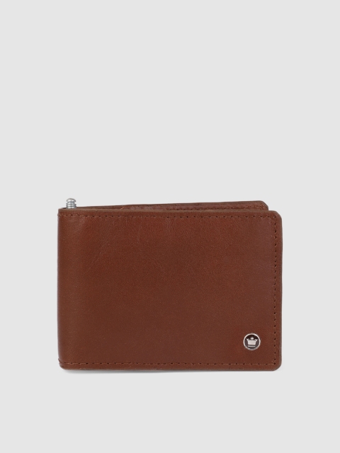 

Louis Philippe Men Brown Solid Leather Money Clip