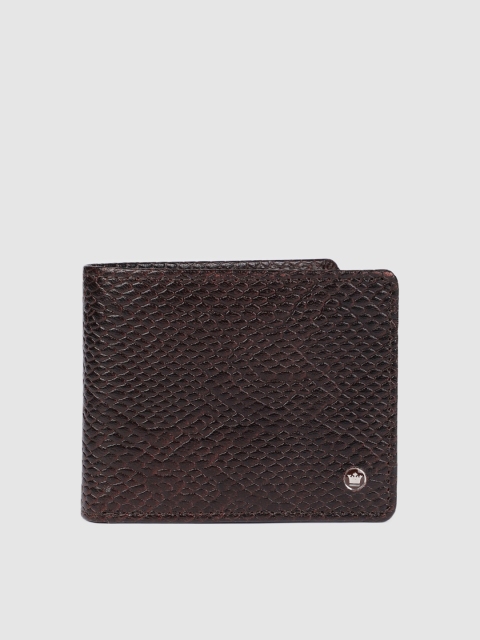 

Louis Philippe Men Brown Animal Textured Leather Two Fold Wallet