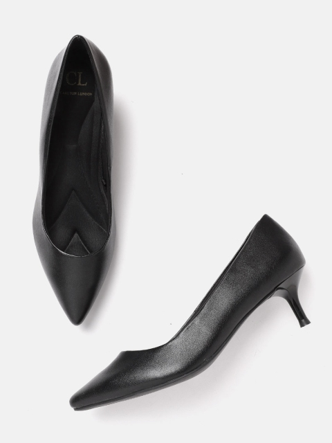 

Carlton London Women Black Solid Formal Pumps