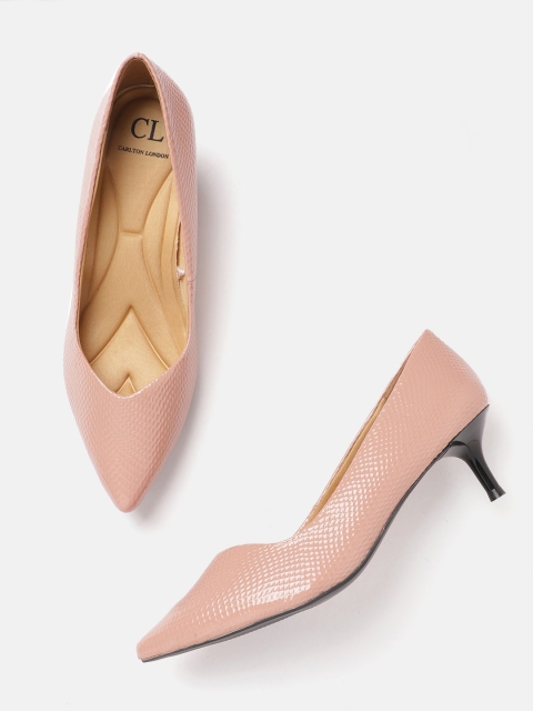 

Carlton London Women Pink Snakeskin Textured Pumps