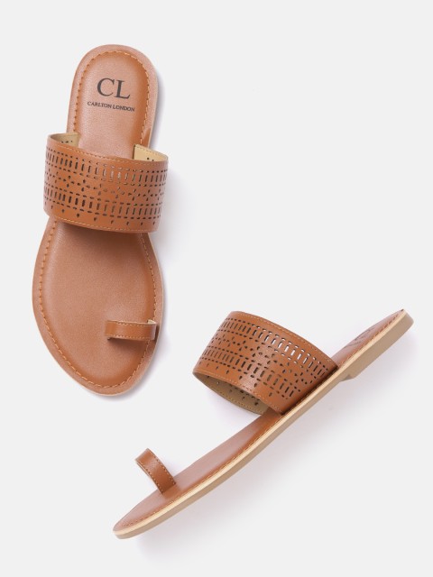 

Carlton London Women Brown Laser Cut One Toe Flats