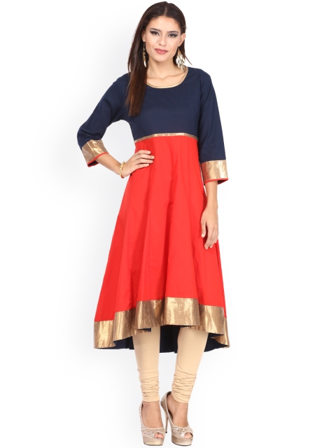 

Nayo Navy & Red Anarkali Kurta, Navy blue