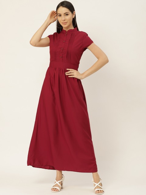 

Belle Fille Women Maroon Solid Maxi Dress