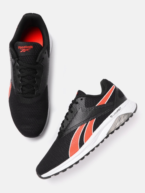 

Reebok Men Black & Orange Woven Design LIQUIFECT 90 Running Shoes