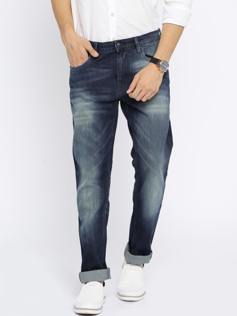

Ed Hardy Men Blue Slim Fit Mid-Rise Mildly Distressed Jeans