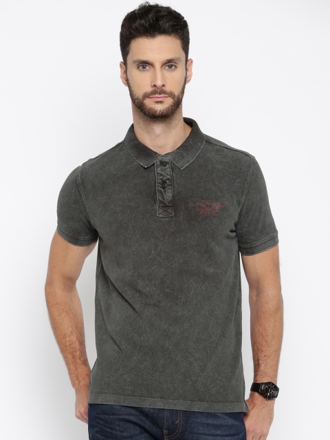 

Ed Hardy Men Charcoal Grey Polo T-shirt, Grey melange