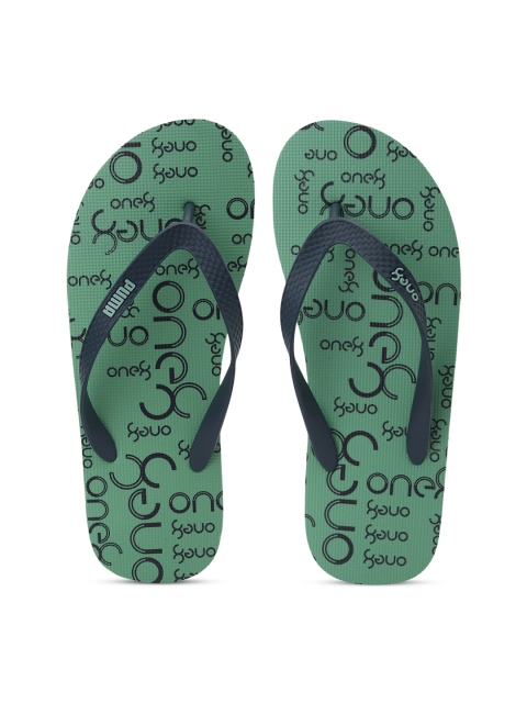 

Puma Men Green & Navy Blue Printed Thong Flip-Flops