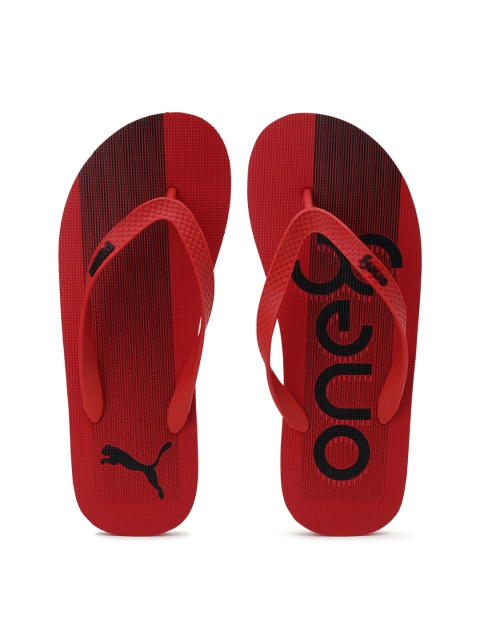 

Puma Unisex Red & Black Printed Thong Flip-Flops