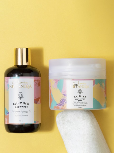 

Clovia BOTANIQA Calming Body Wash 250ml & Body Butter 200g, Off white