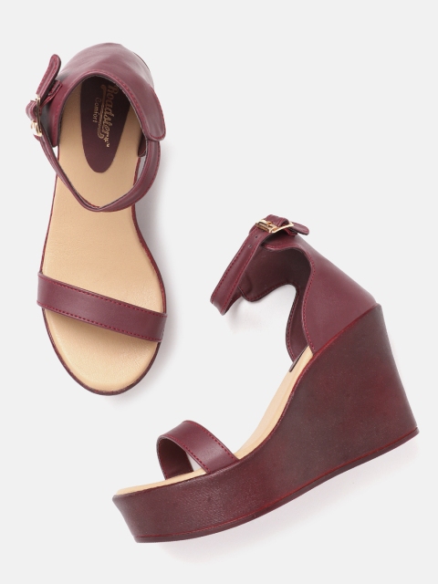 

Roadster Women Burgundy Solid Mid-Top Wedges