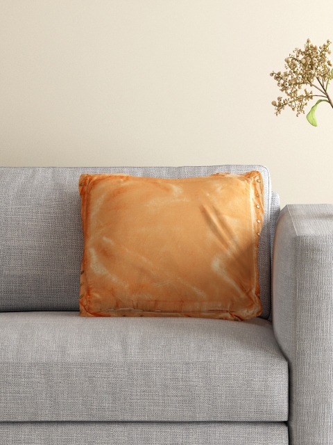 

BOMBAY DYEING Orange Single 16'' x 16'' Square Cushion with Cover