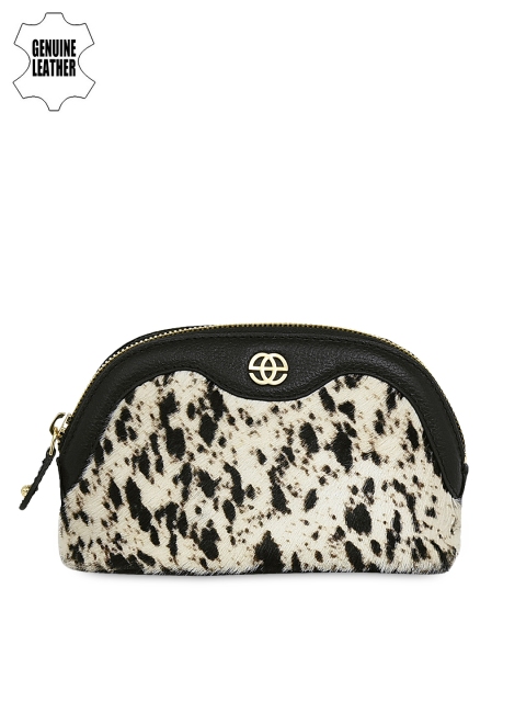 

Eske Women Black & White Animal Print Genuine Leather Pouch