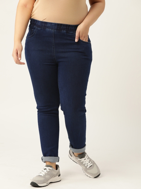 

Revolution Plus Size Women Navy Blue High-Rise Stretchable Jeans