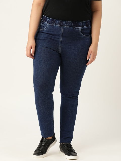 

Revolution Plus Size Women Navy Blue High-Rise Stretchable Jeans