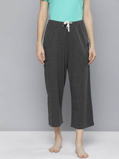 

Chemistry Women Charcoal Grey Solid Cropped Lounge Pants