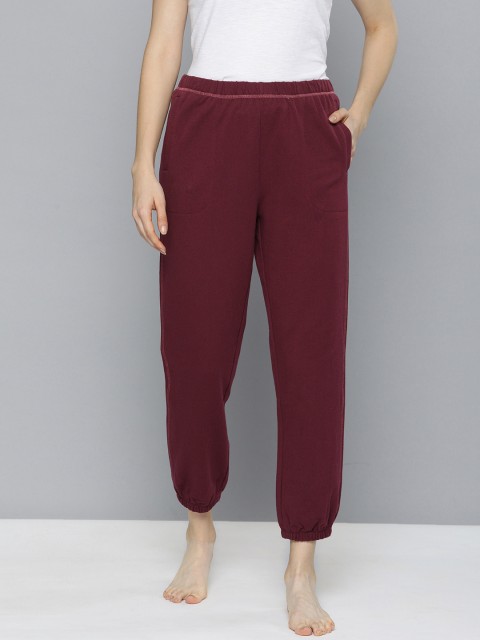 

Chemistry Women Burgundy Solid Cropped Lounge Pants