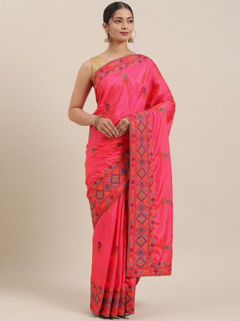 

Soch Pink Art Silk Embroidered Tussar Saree