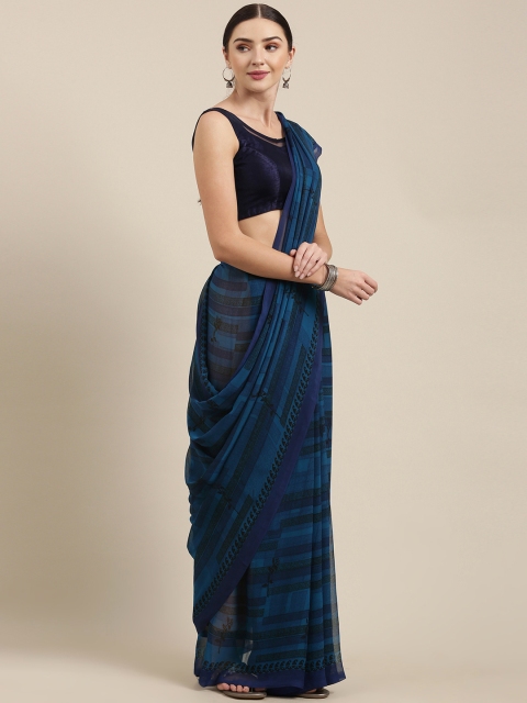 

Soch Blue & Black Printed Saree