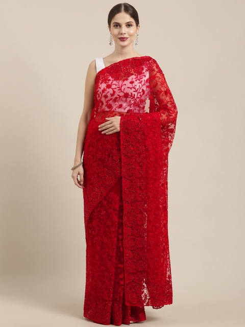 

Soch Red Woven Design Saree