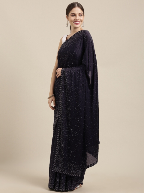 

Soch Navy Blue Embellished Saree