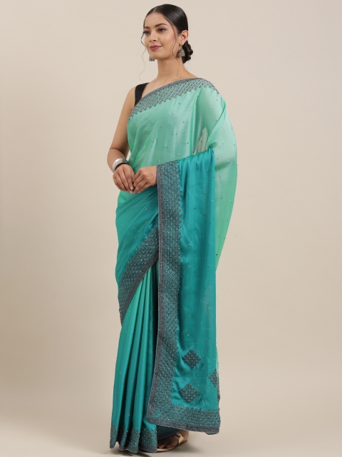 

Soch Sea Green Embellished Poly Georgette Saree