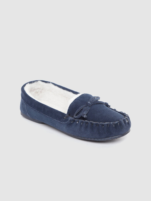 

Marks & Spencer Women Navy Blue Solid Suede Loafers