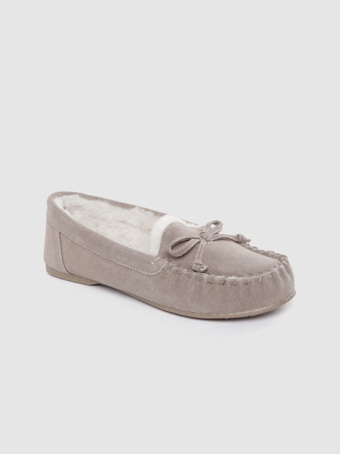 

Marks & Spencer Women Taupe Solid Suede Loafers
