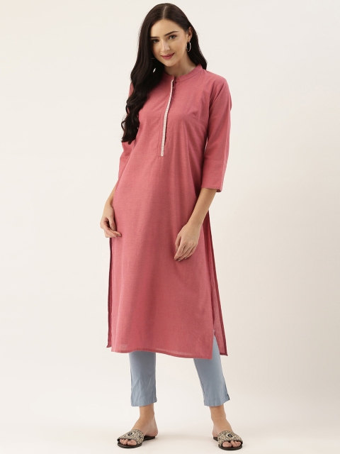 

AMUKTI Women Pink & White Pastels Kurta