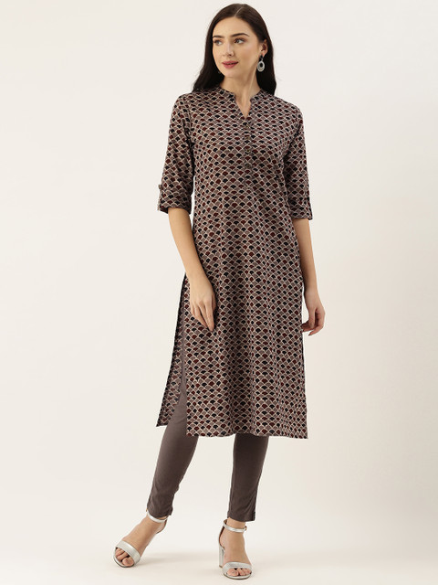 

AMUKTI Women Multicoloured Ethnic Motifs Printed Kurta, Multi