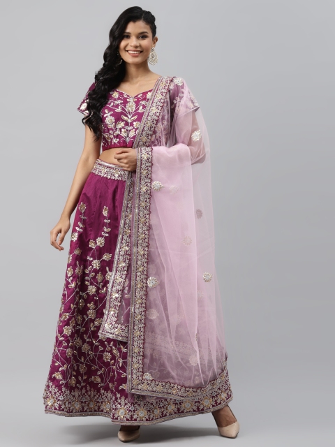 

Readiprint Fashions Magenta & Semi-Stitched Lehenga & Unstitched Blouse with Dupatta