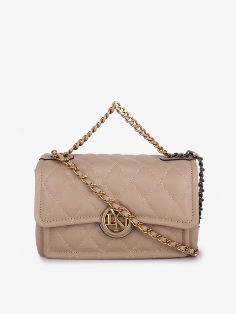 

LYN Beige Solid Satchel