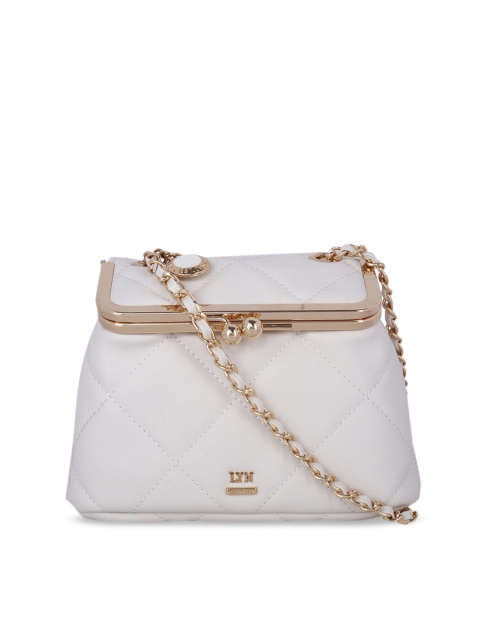 

LYN White Self Design Shoulder Bag