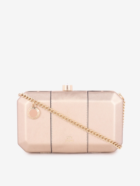 

LYN Gold-Toned Solid Box Clutch