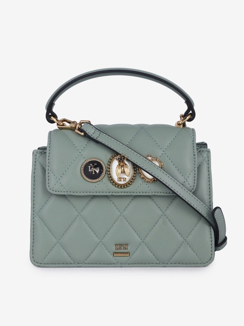 

LYN Green Self Design Handheld Bag
