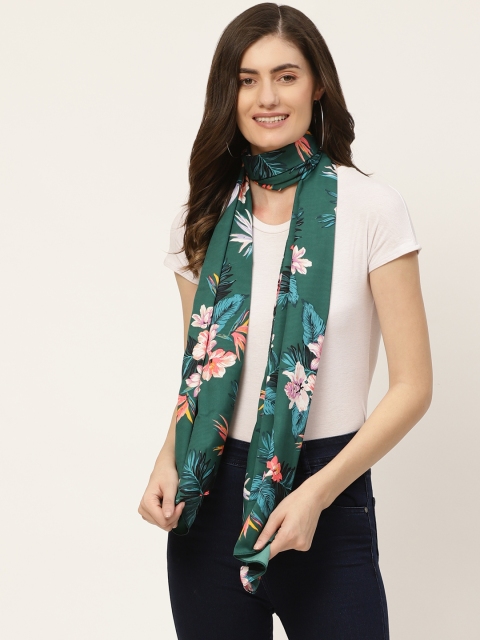 

DressBerry Women Green & Pink Floral Print Stole