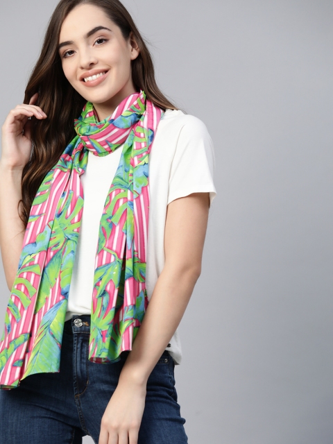 

Mast & Harbour Women Pink & Blue Printed Scarf