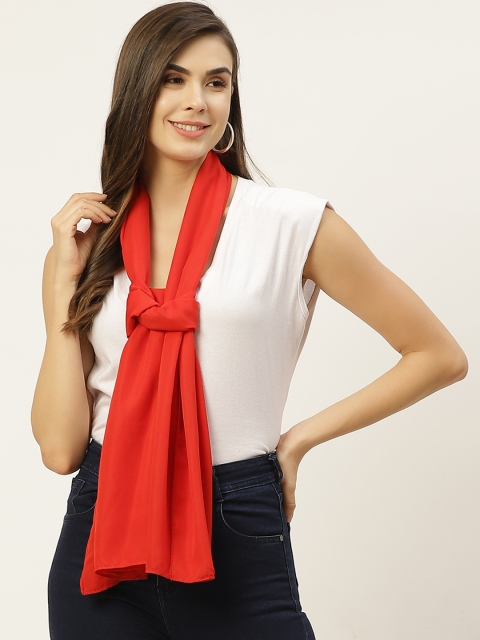 

DressBerry Women Red Solid Scarf