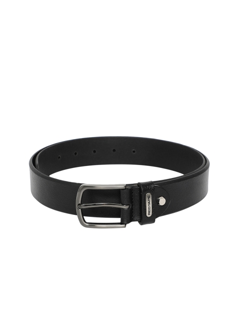 

Red Tape Men Black Textured Leather Belt