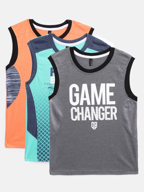 

GAME BEGINS Boys Pack of 3 Assorted Cotton Pure Cotton T-shirts