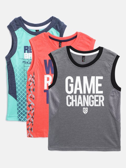 

GAME BEGINS Boys Pack of 3 Assorted Cotton T-shirts