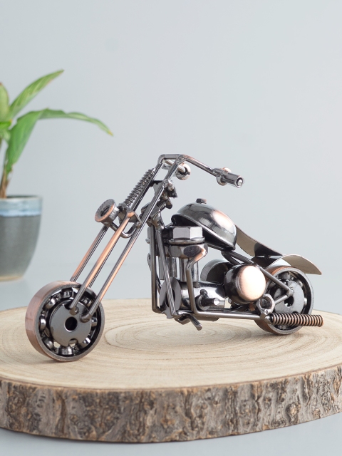 

Golden Peacock Antique Copper-Toned Metal Motor Bike Showpiece