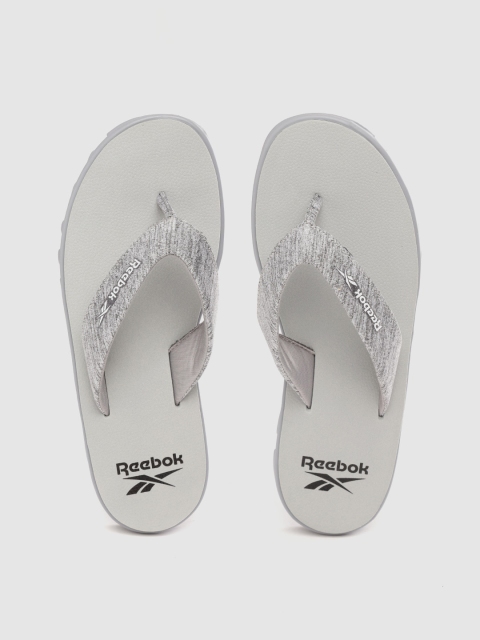 

Reebok Men Grey Melange Self Design Thong Flip-Flops