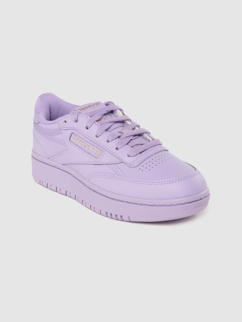 

Reebok Classic Women Purple Solid Cardi Coated Club C Double Leather Sneakers